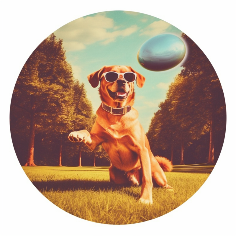 Cool Looking Dog with Frisbee
