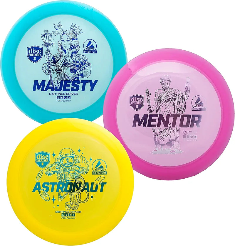 Discmania Mega Distance Active Line Premium 3-Disc Driver Disc Golf Set