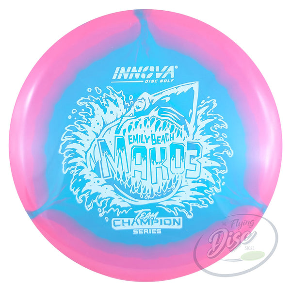 Innova Halo Star Mako3 Emily Beach Tour Series - Teal Pink rim white stamp