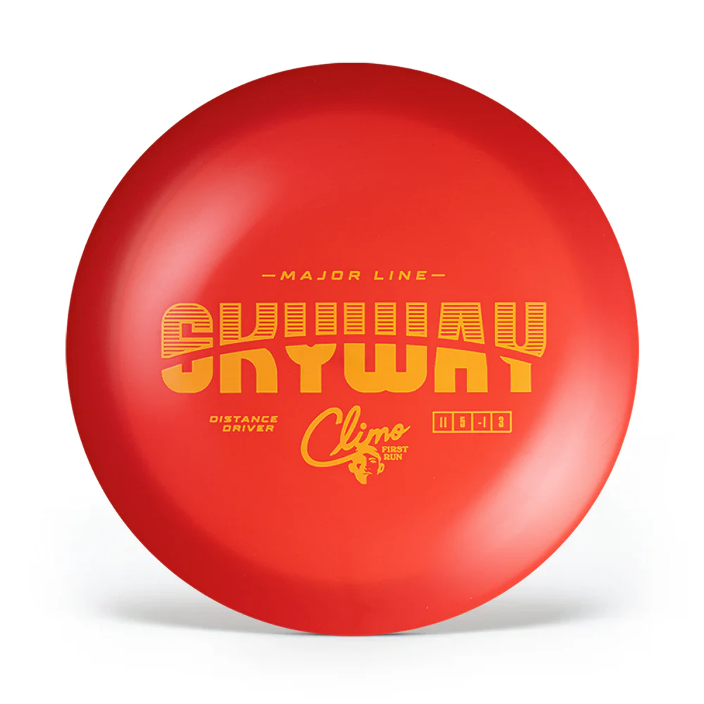 Red Flying Disc Climo Disc Golf First Run Major Line Skyway - Red / 155-159g - Flying ...