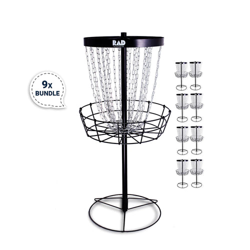 9 RAD Birdie Lite Disc Golf Baskets Bundle-Super lightweight (14kgs each )