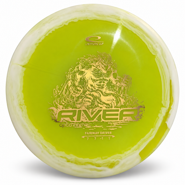 Latitude 64 Opto Orbit River – Yellow/White disc golf disc