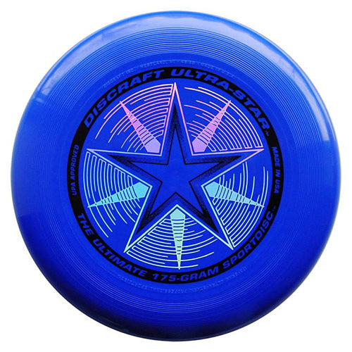 An image showing discraft ultra-star, 175 Gram Ultrastar Ultimate Frisbee, blue in color