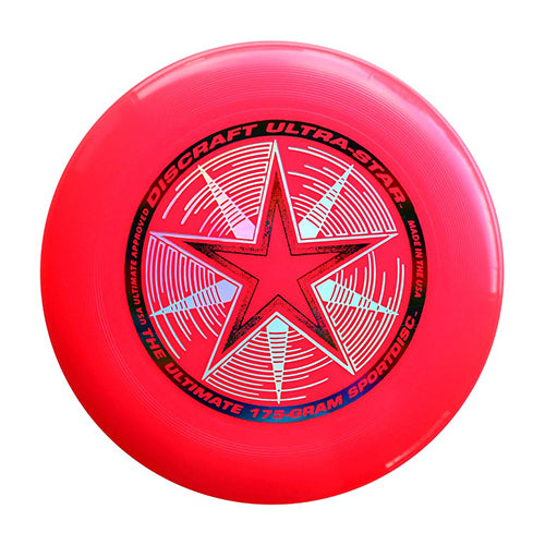 An image showing discraft ultra-star, 175 Gram Ultrastar Ultimate Frisbee, red in color
