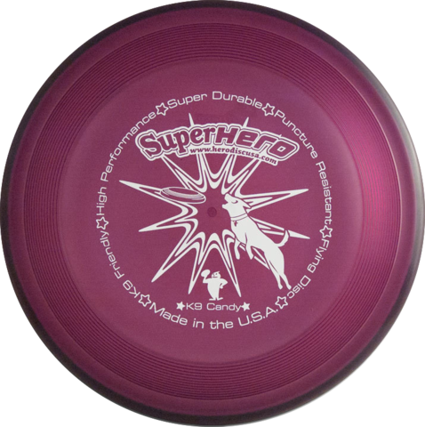 An image showing Superhero Dog Disc, Violet in color. a disc golf for frisbee.