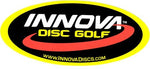 An image showing Innova disc golf. Oval logo sticker