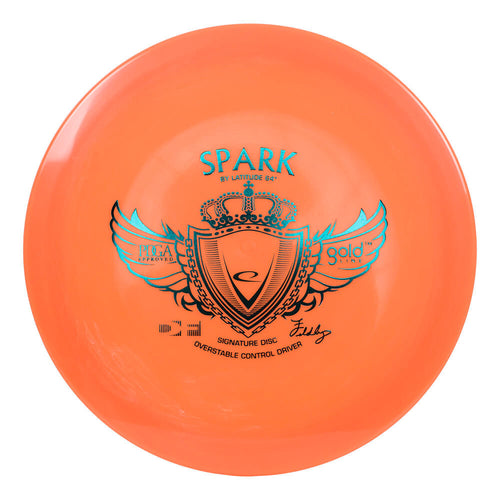 An image showing Latitude 64 Spark, Red in color. A disc golf for frisbee