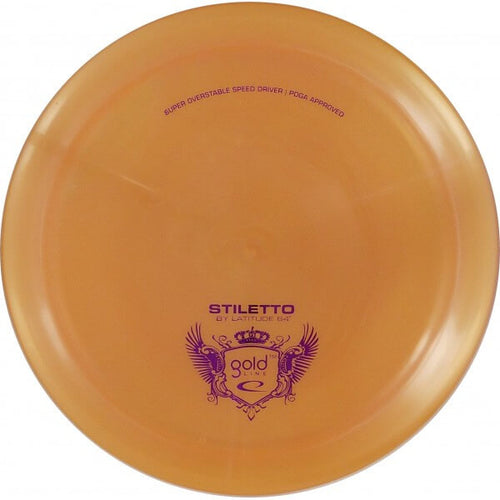 An image showing Latitude 64 Stiletto, Orange in color. A disc golf for frisbee