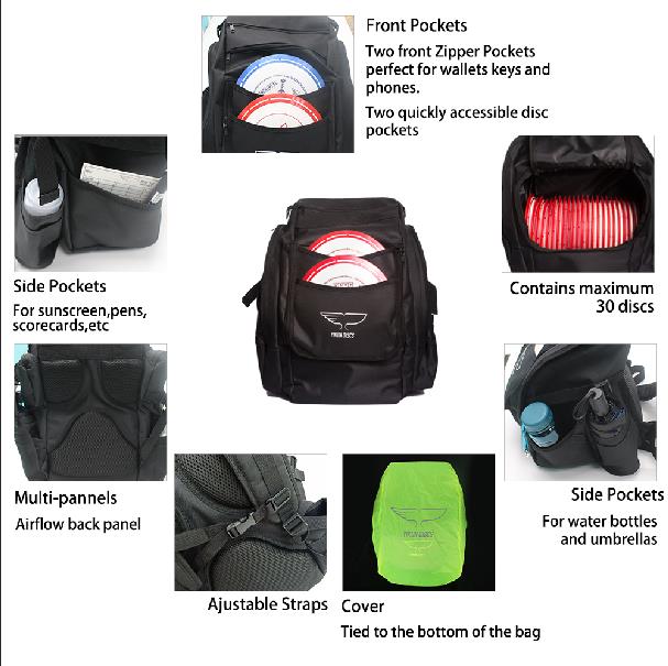 yikun-disc-golf-backpack-bag - Holds 30 plus discs