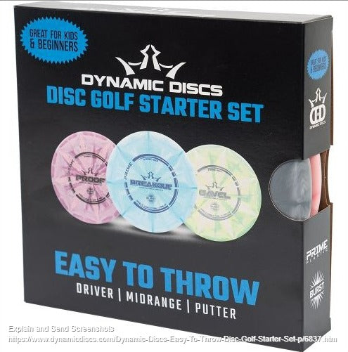 Dynamic Disc Easy to Throw Starter Disc Golf Set