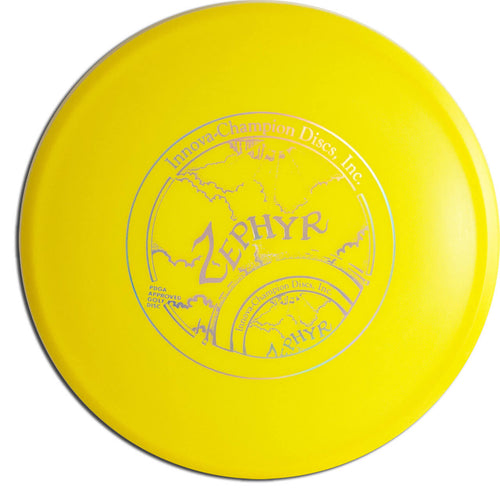 An image showing Zephyr - Star Plastic, Yellow in color. A disc golf for frisbee.