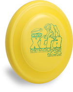 An image showing Superhero Dog Disc, Yellow in color. A disc golf for frisbee.